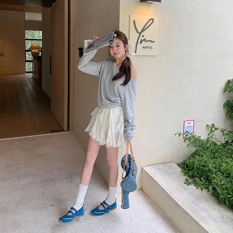 Ouyang Casual Short Skirts Women's Ecru-3
