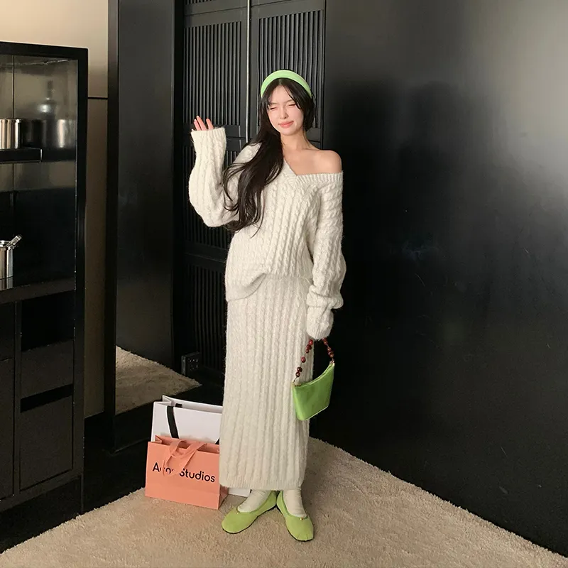 Ouyang Knit Long Skirts Women's-9