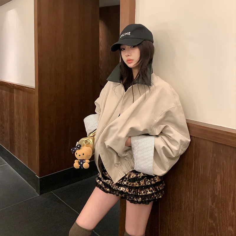 Ouyang Casual Short Skirts Women's Leopard Print-4
