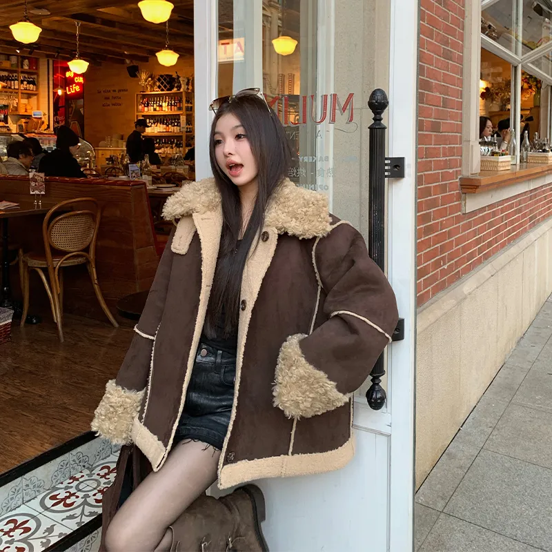 Ouyang Jackets Coats Women's Coffee-5