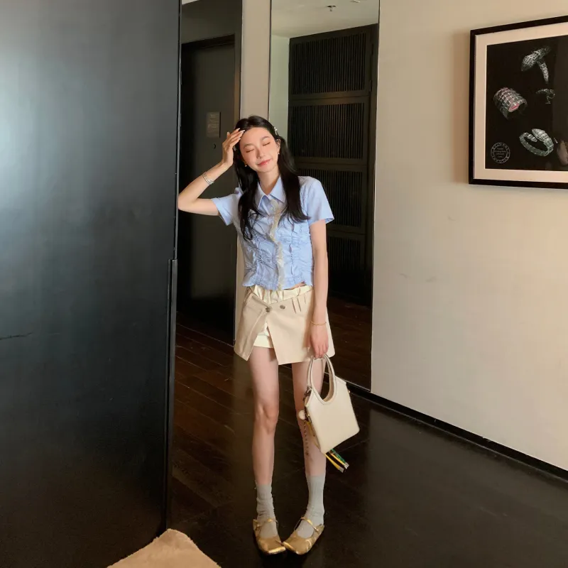 Ouyang Shirts Women's Light Blue-2