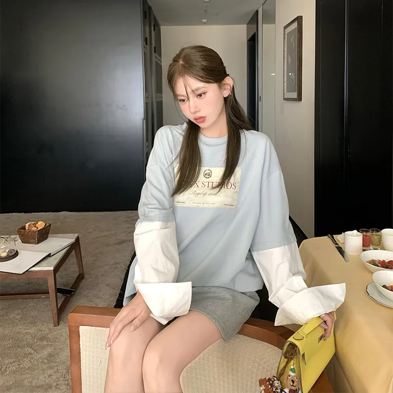 Ouyang Sweatshirt Women's Light Gray Blue-5
