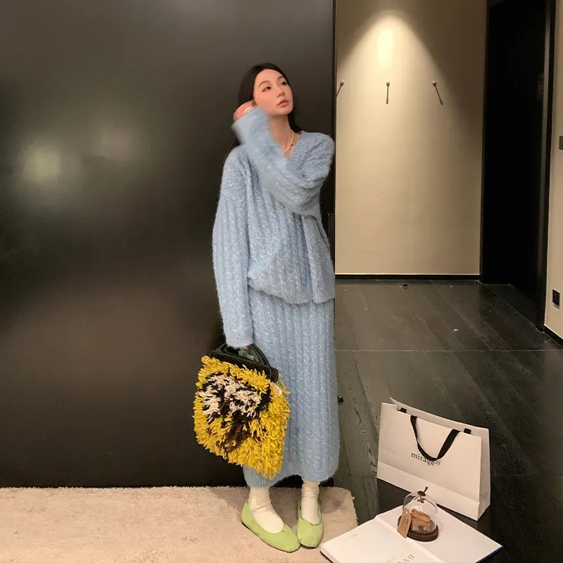 Ouyang Knit Long Skirts Women's-2