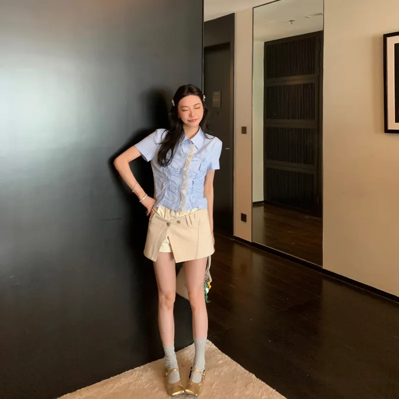 Ouyang Shirts Women's Light Blue-4