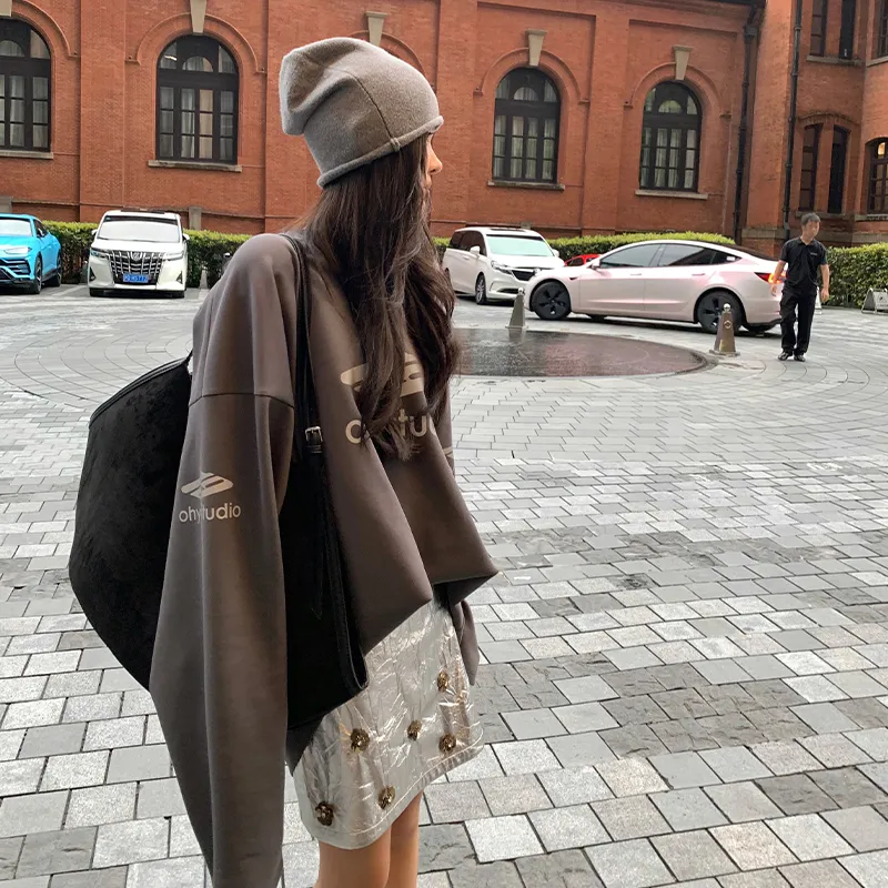 Ouyang Leather Short Skirts Women's Silver-4