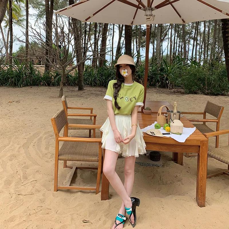 Ouyang Casual Short Skirts Women's Ecru-4