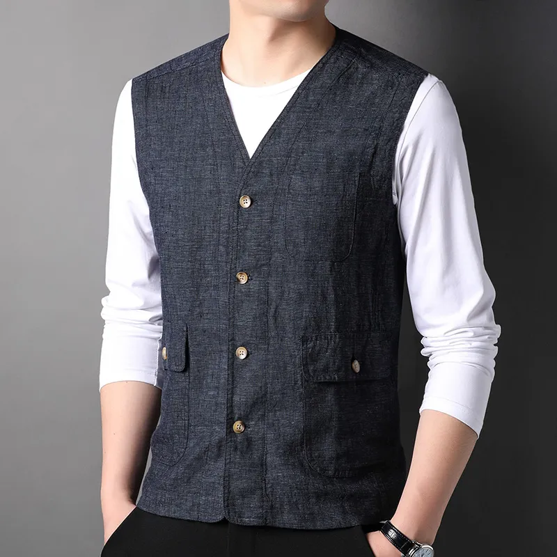 PIERRE CARDIN Vests Men Blue Black-3