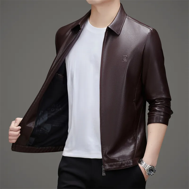 PIERRE CARDIN Leather Jacket Men's-14