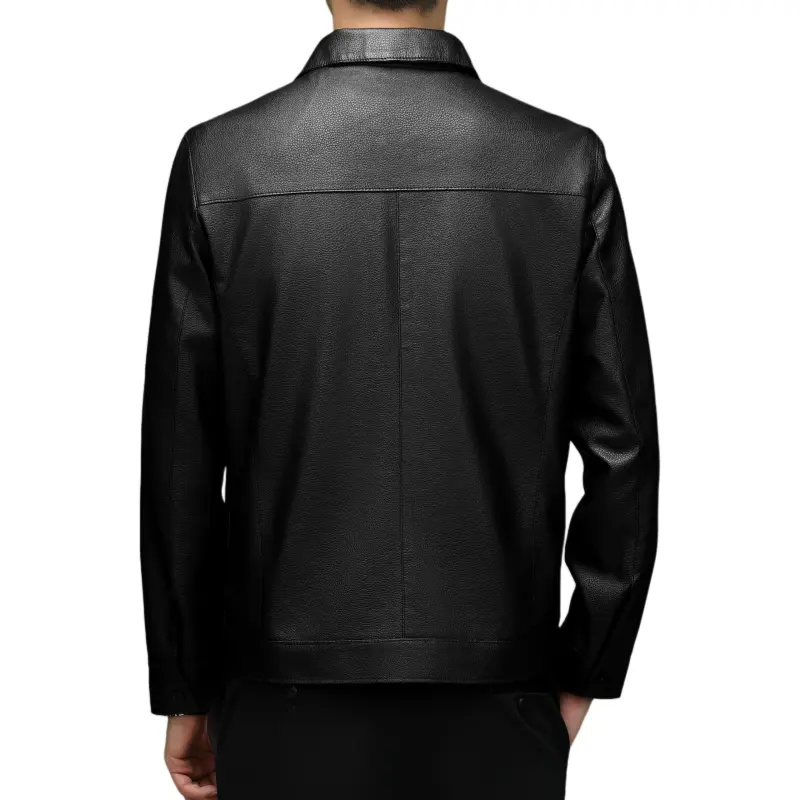 PIERRE CARDIN Leather Jacket Men's Black-1