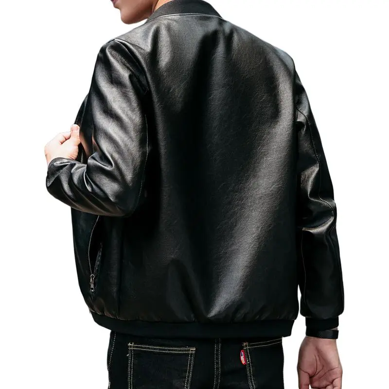 PIERRE CARDIN Leather Jacket Men's Black-5