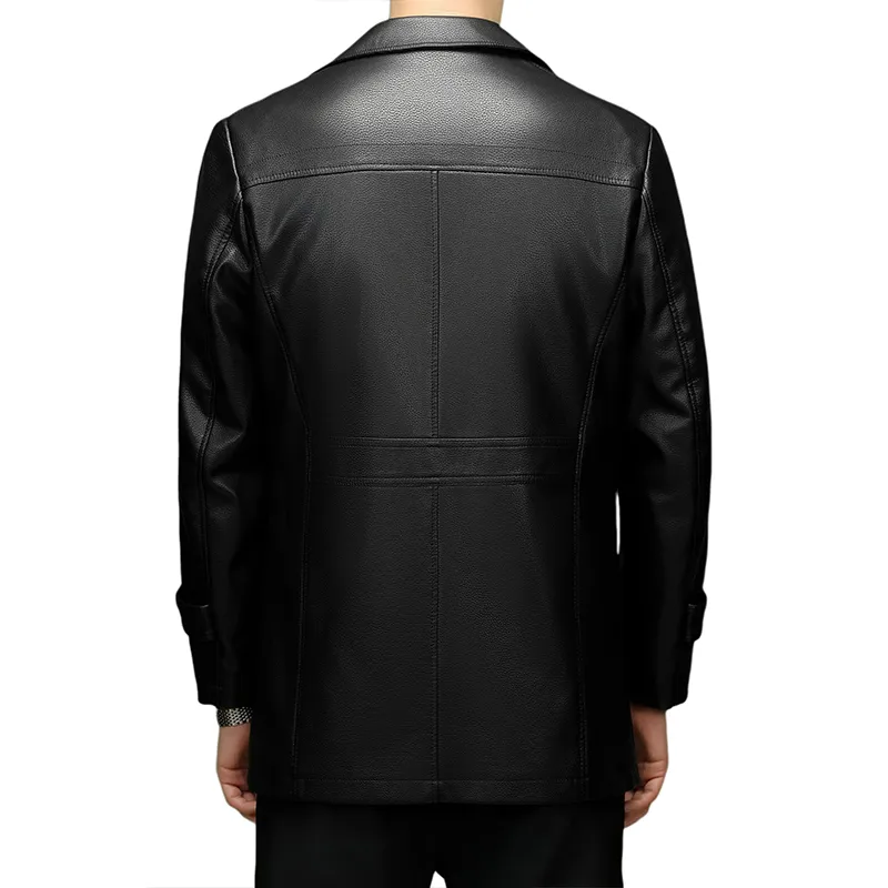 PIERRE CARDIN Leather Jacket Men's Black-1