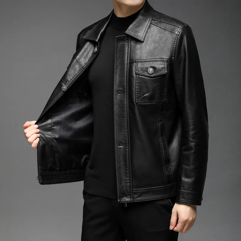 PIERRE CARDIN Leather Jacket Men's-3