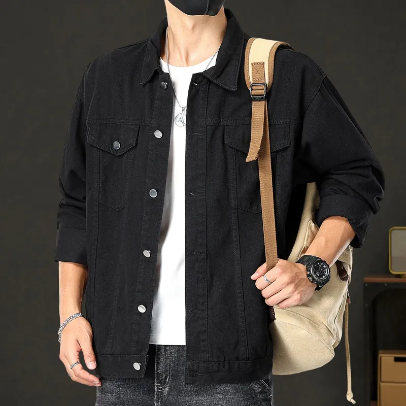 PIERRE CARDIN Denim Jacket Men's Black-5
