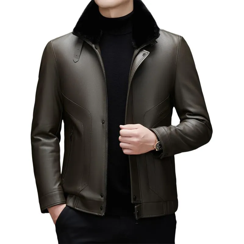PIERRE CARDIN Leather Jacket Men's-6