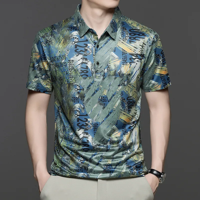 PIERRE CARDIN Polo Shirts Men Blue Green-2