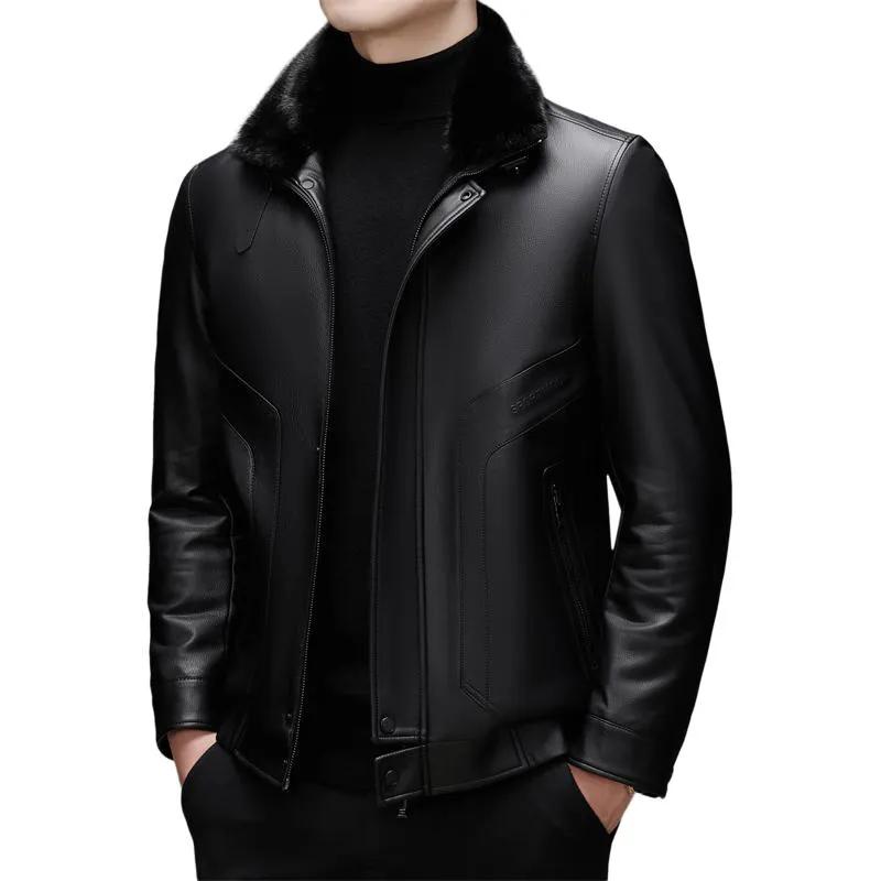 PIERRE CARDIN Leather Jacket Men's-1