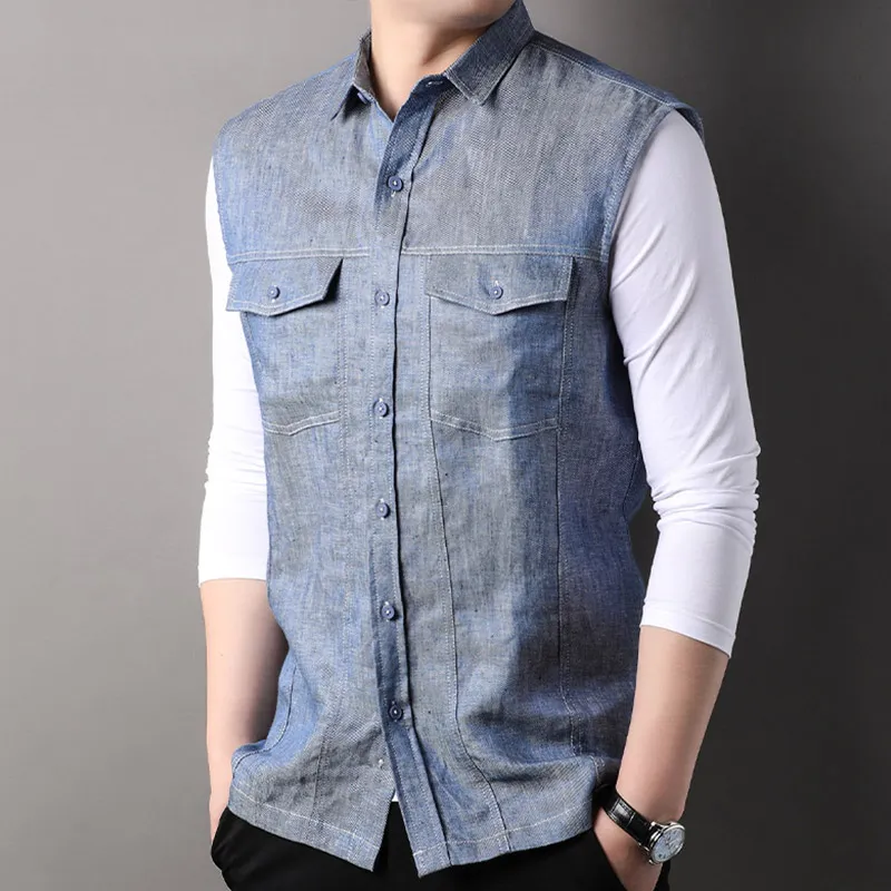 PIERRE CARDIN Vests Men Denim Blue-2