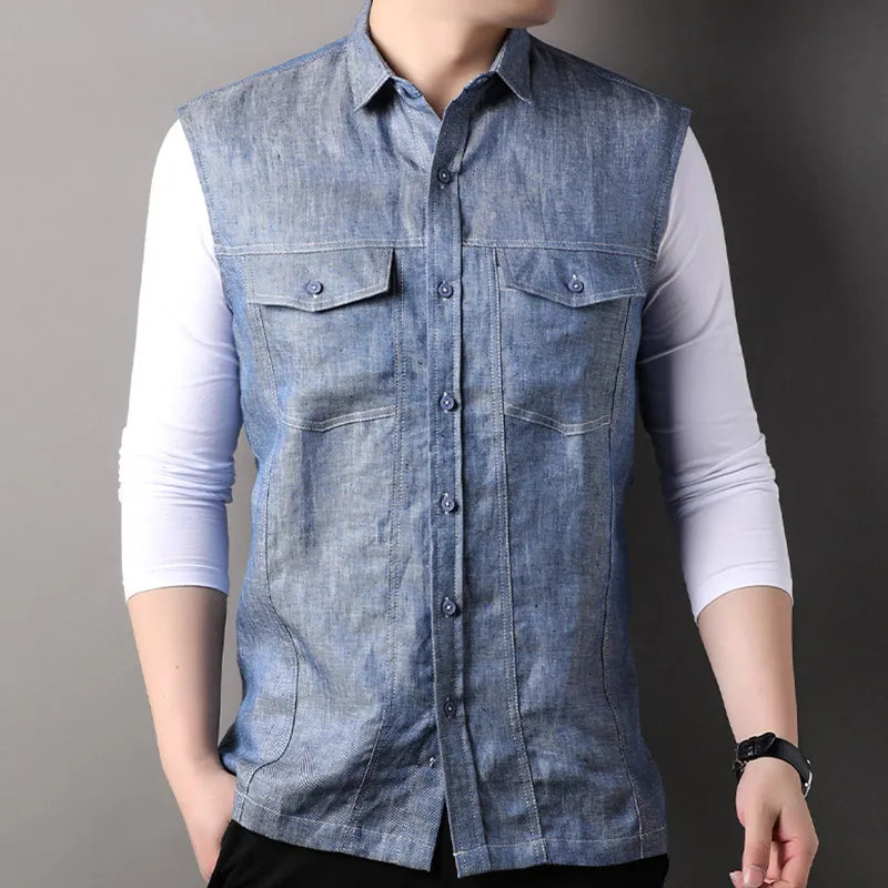 PIERRE CARDIN Vests Men Denim Blue-3