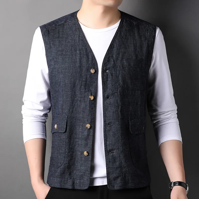 PIERRE CARDIN Vests Men Blue Black-2