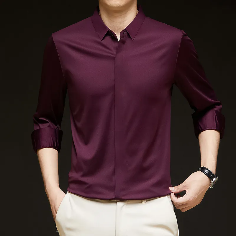 PIERRE CARDIN Shirt Men's Burgundy-21