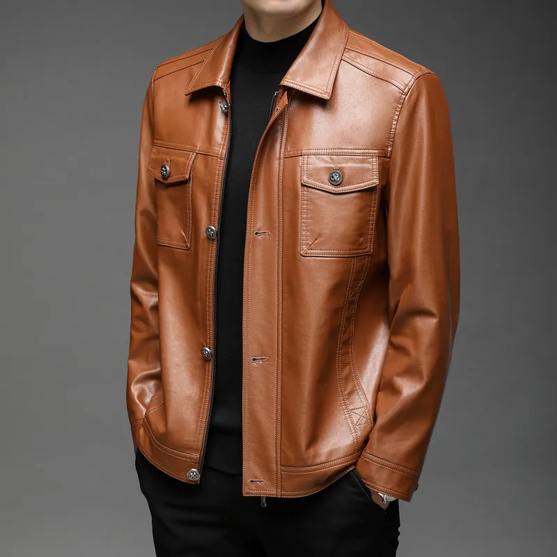 PIERRE CARDIN Leather Jacket Men's-8