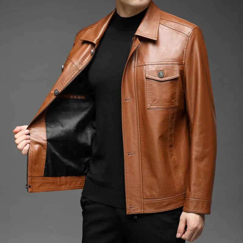 PIERRE CARDIN Leather Jacket Men's-6