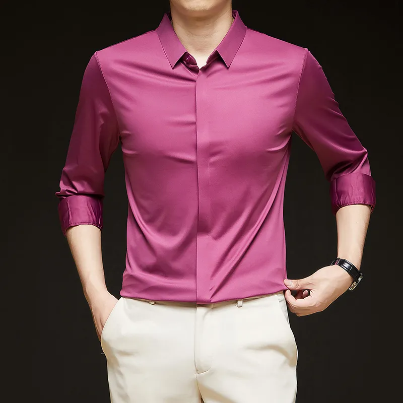 PIERRE CARDIN Shirt Men's Burgundy-19