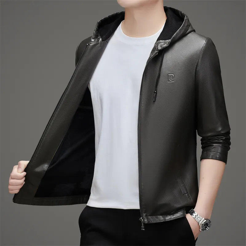 PIERRE CARDIN Leather Jacket Men's-14