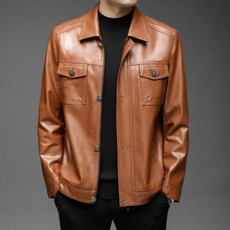PIERRE CARDIN Leather Jacket Men's-7