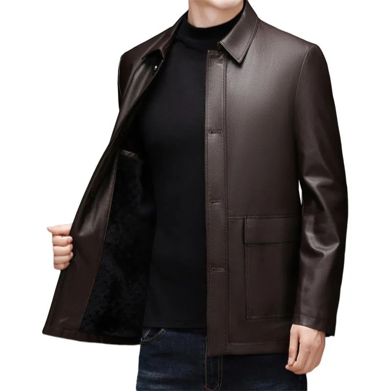 PIERRE CARDIN Leather Jacket Men's-4