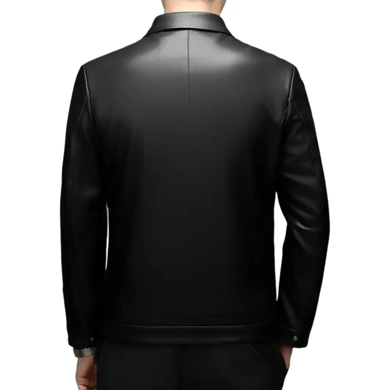 PIERRE CARDIN Leather Jacket Men's Black-2