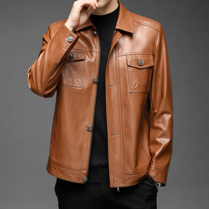 PIERRE CARDIN Leather Jacket Men's-9