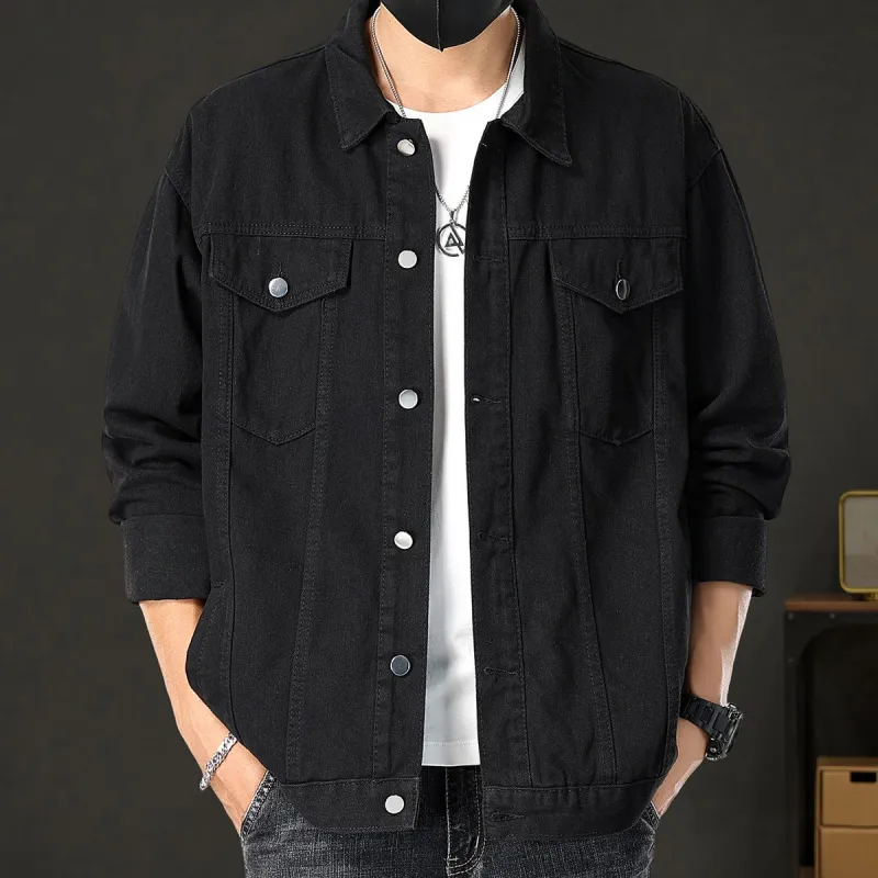 PIERRE CARDIN Denim Jacket Men's Black-4