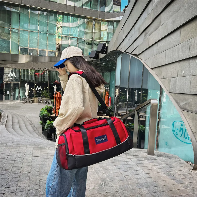 MTribe Nylon With Mesh Travel Bag Unisex Khaki/Black/Red/Yellow/Pink/Blue/Green-22