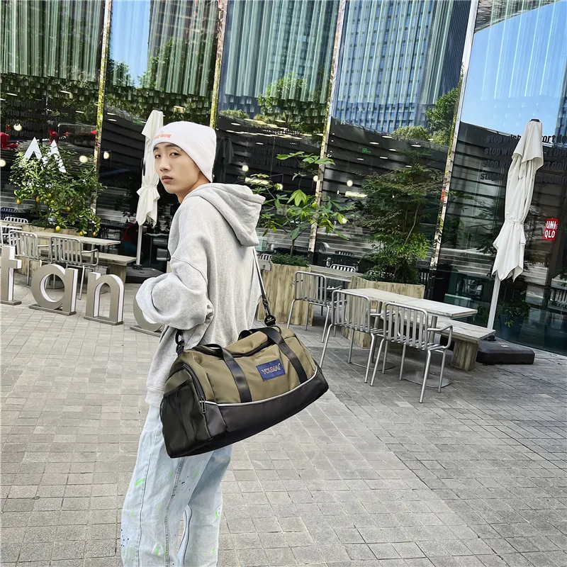 MTribe Nylon With Mesh Travel Bag Unisex Khaki/Black/Red/Yellow/Pink/Blue/Green-41