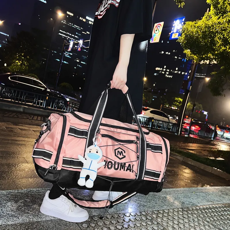 MTribe Nylon Travel Bag Unisex Black/White/Blue/Pink/Yellow/Khaki/Turquoise-33