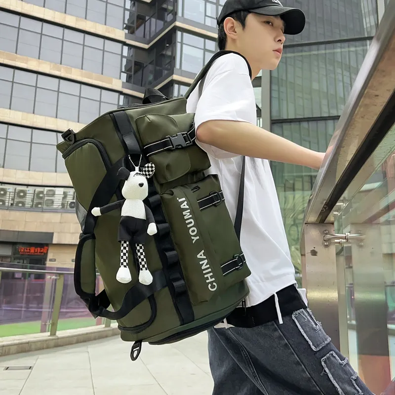 MTribe Nylon Travel Bag Unisex Black/Red/Yellow/Pink/Army Green/Khaki/Turquoise-44