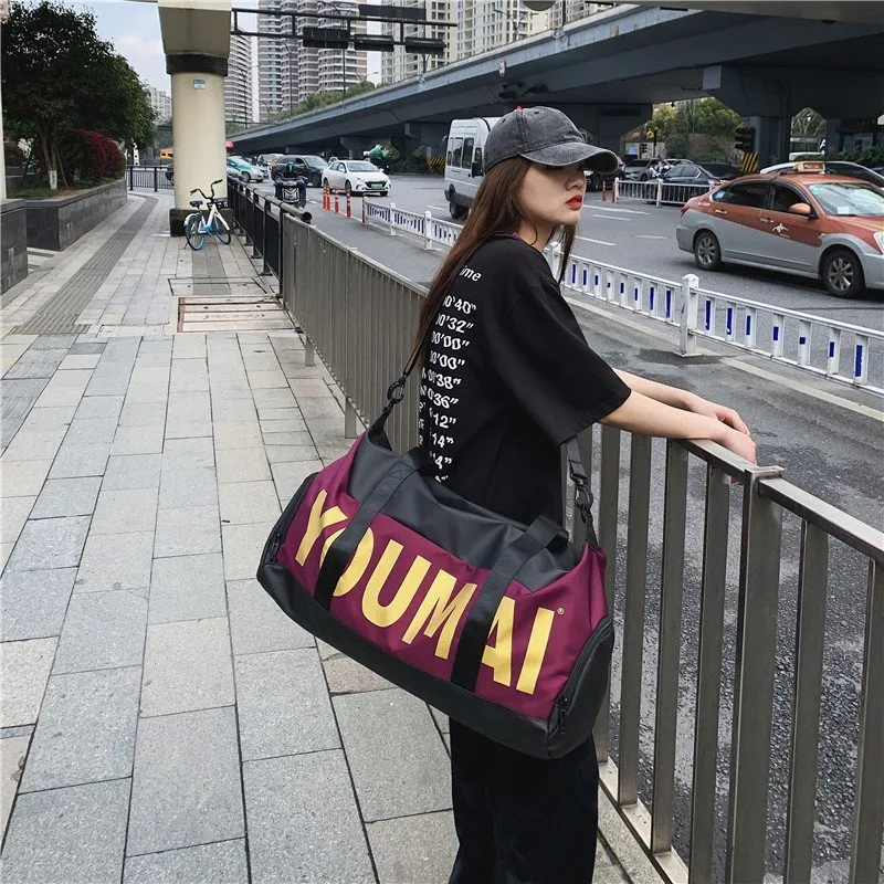 MTribe Nylon Travel Bag Unisex Yellow/Purple/Pink/Black/Khaki-28