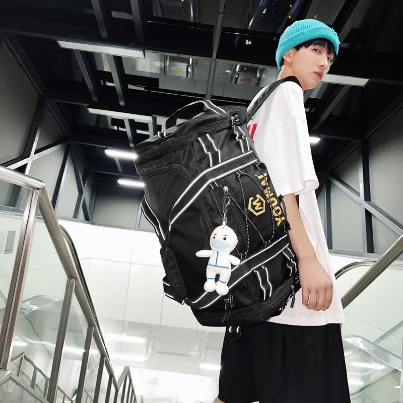 MTribe Nylon Travel Bag Unisex Black/White/Blue/Pink/Yellow/Khaki/Turquoise-4