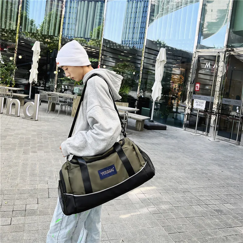 MTribe Nylon With Mesh Travel Bag Unisex Khaki/Black/Red/Yellow/Pink/Blue/Green-38