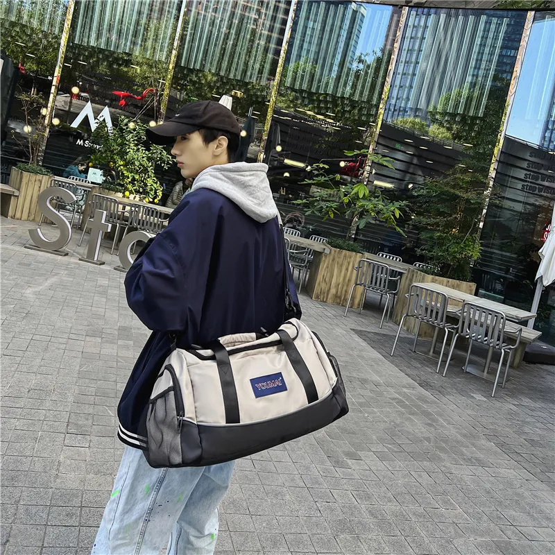 MTribe Nylon With Mesh Travel Bag Unisex Khaki/Black/Red/Yellow/Pink/Blue/Green-13