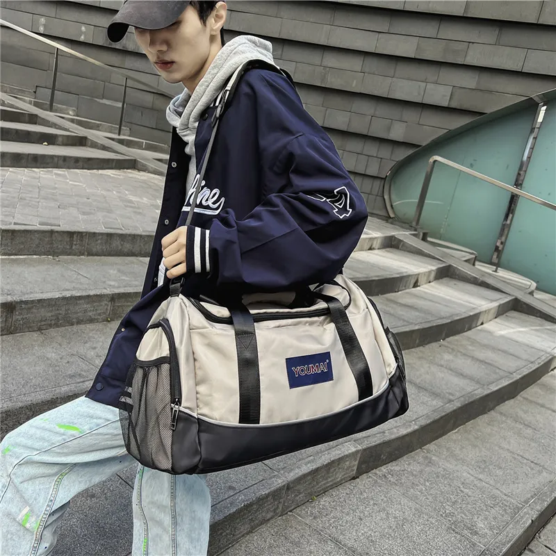 MTribe Nylon With Mesh Travel Bag Unisex Khaki/Black/Red/Yellow/Pink/Blue/Green-9