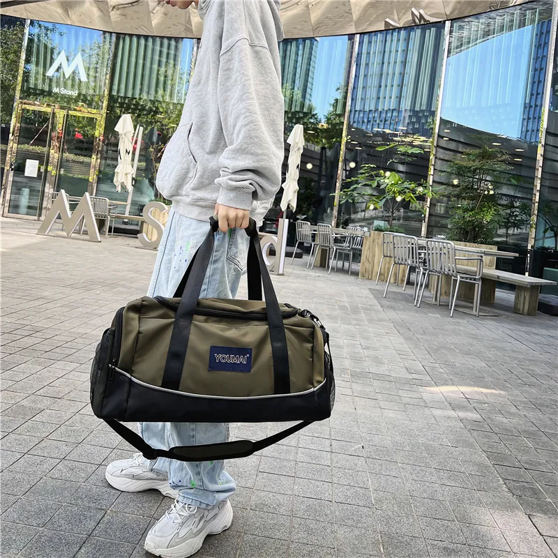 MTribe Nylon With Mesh Travel Bag Unisex Khaki/Black/Red/Yellow/Pink/Blue/Green-39