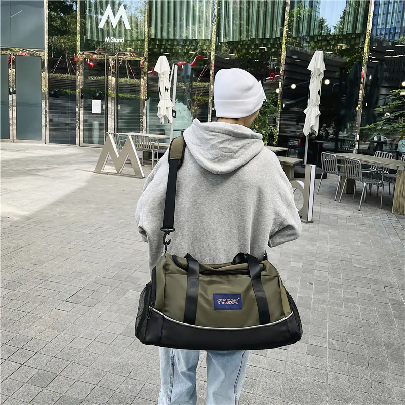 MTribe Nylon With Mesh Travel Bag Unisex Khaki/Black/Red/Yellow/Pink/Blue/Green-36