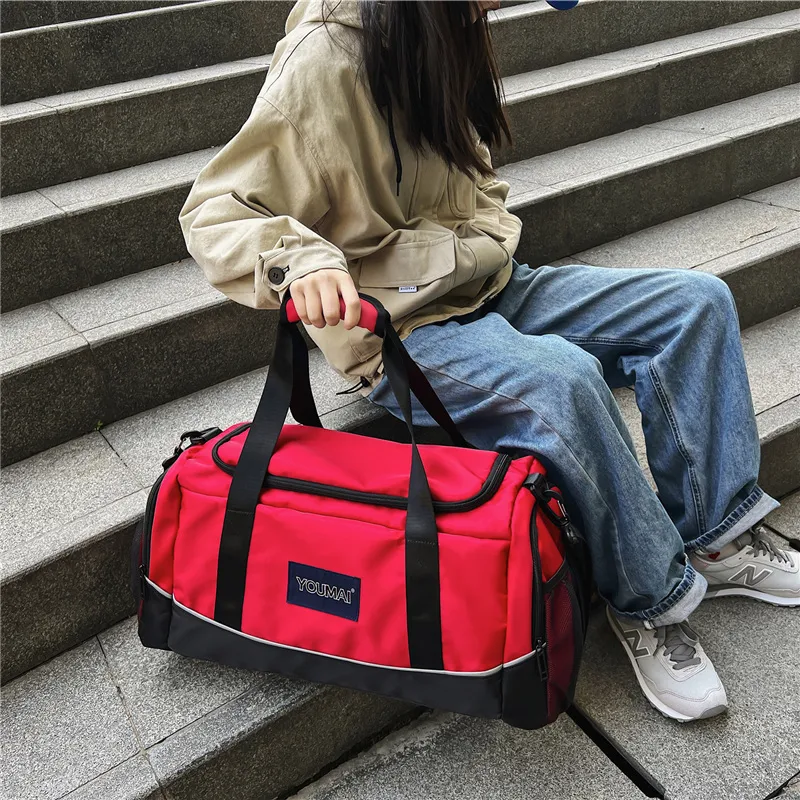 MTribe Nylon With Mesh Travel Bag Unisex Khaki/Black/Red/Yellow/Pink/Blue/Green-27