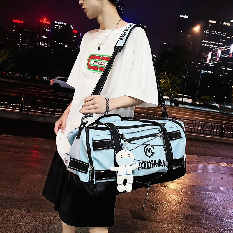 MTribe Nylon Travel Bag Unisex Black/White/Blue/Pink/Yellow/Khaki/Turquoise-18