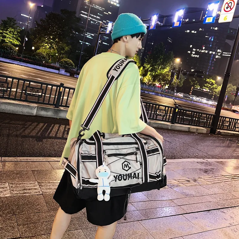MTribe Nylon Travel Bag Unisex Black/White/Blue/Pink/Yellow/Khaki/Turquoise-35