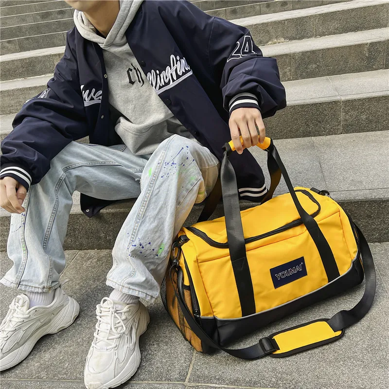 MTribe Nylon With Mesh Travel Bag Unisex Khaki/Black/Red/Yellow/Pink/Blue/Green-18