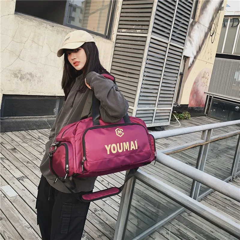 MTribe Nylon Travel Bag Unisex Black/Purple/Pink/Khaki/Red-11