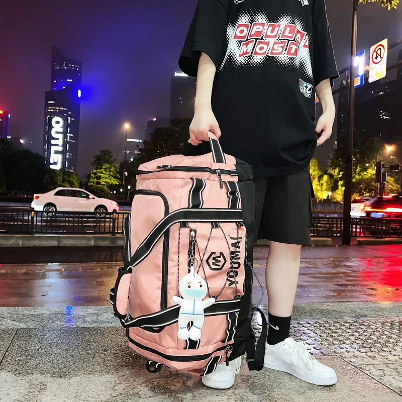 MTribe Nylon Travel Bag Unisex Black/White/Blue/Pink/Yellow/Khaki/Turquoise-27